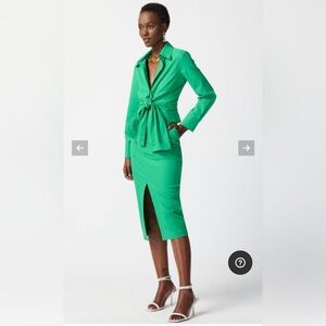 Read description Joseph Ribkoff Island Green Tie Front Top and Skirt